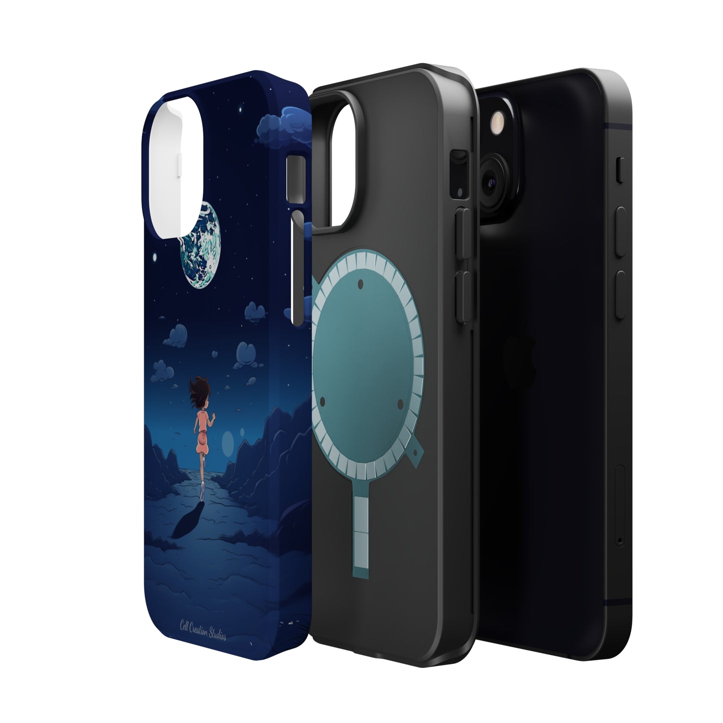 Introducing the "Moonlit Runner" Cell Phone Case – Embrace Adventure with a Captivating Lunar Design -MagSafe Tough Cases