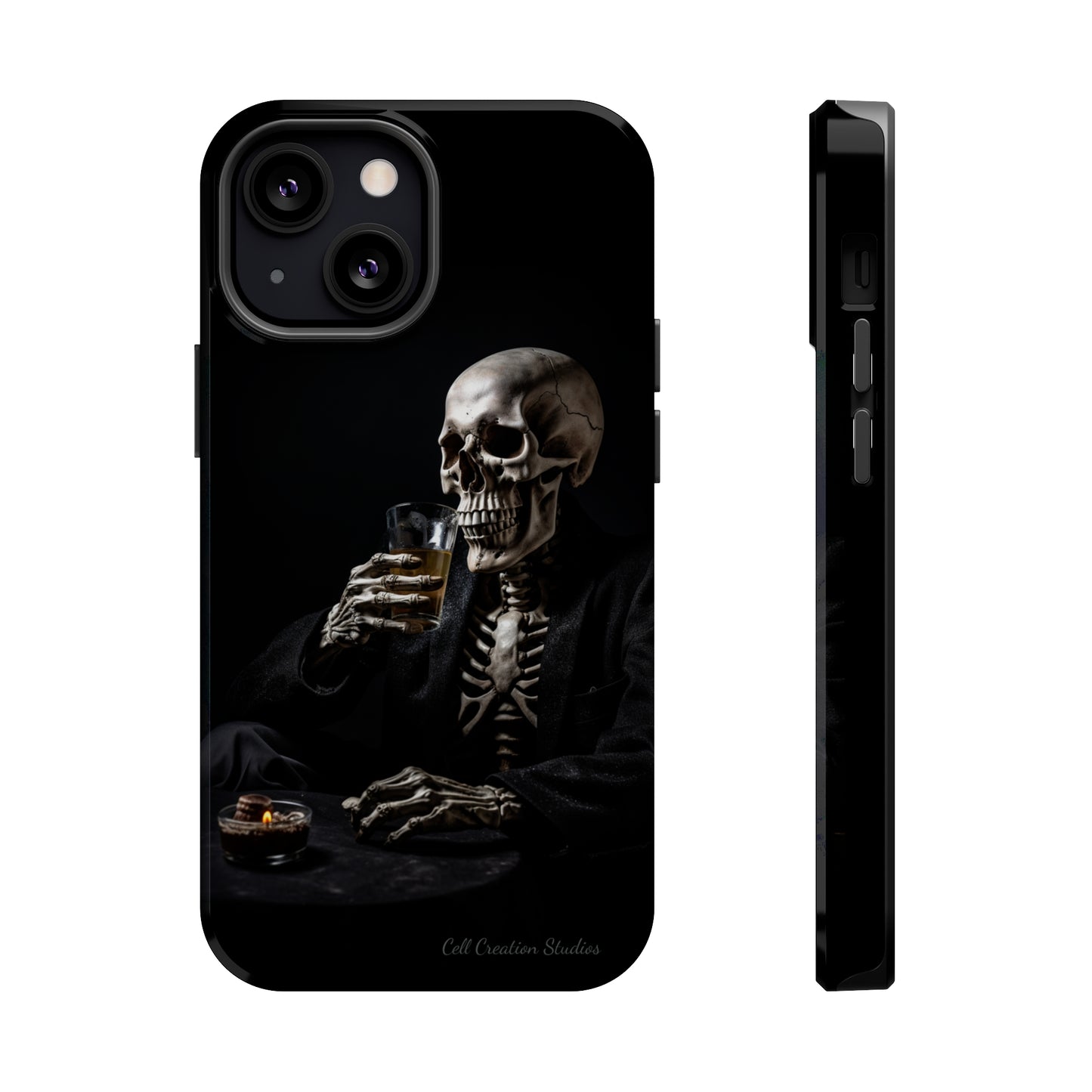 "Embrace the Dark Side with Our Skeleton Drinking Phone Case" -MagSafe Tough Cases