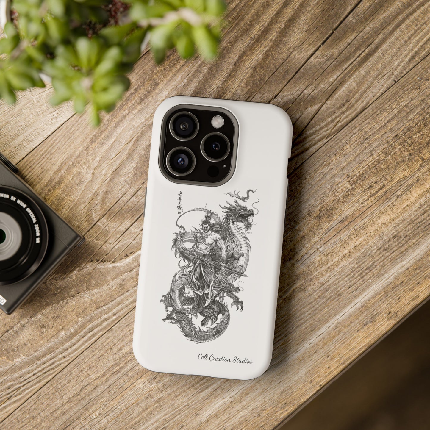 "Samurai and Dragon Sketch" -MagSafe Tough iPhone Cases