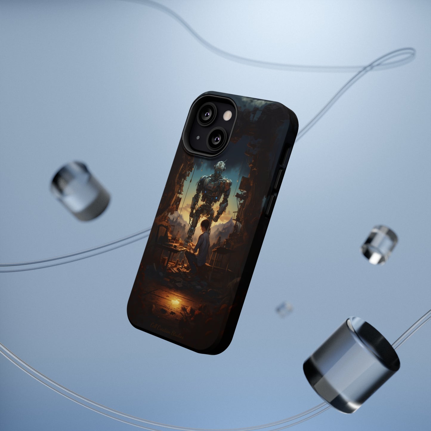 Introducing the "Mechanical Bond" Cell Phone Case – Witness a Captivating Moment of Giant Robot and Boy -MagSafe Tough Cases