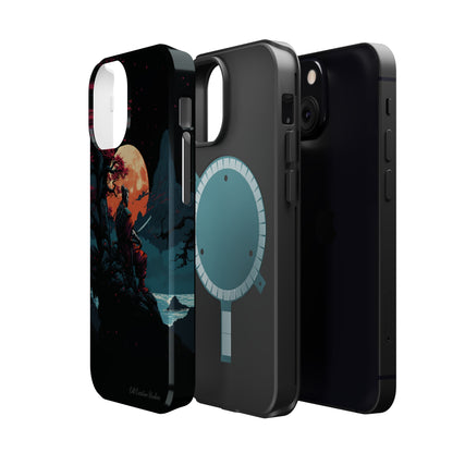 Introducing the "Moonlit Samurai Serenity" Cell Phone Case – Embrace Elegance and Strength -MagSafe Tough Cases