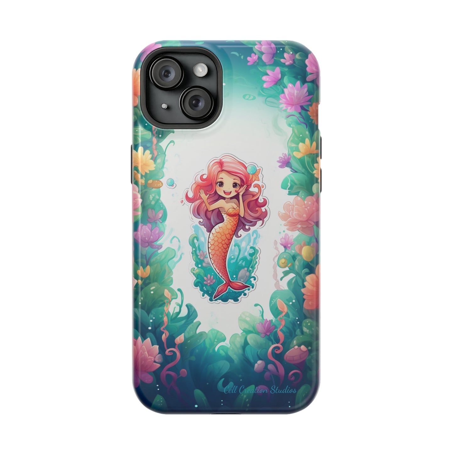 "Pink Seaflower Mermaid" -MagSafe Tough iPhone Cases