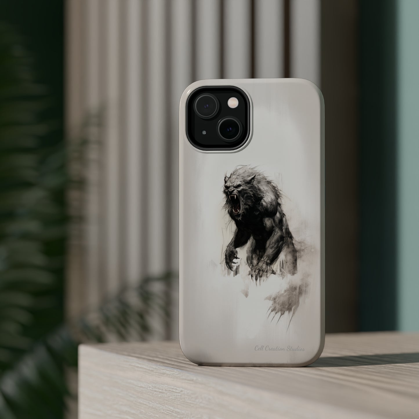 "Moonlit Shadow" Werewolf Sketch Cell Phone Case -MagSafe Tough Cases