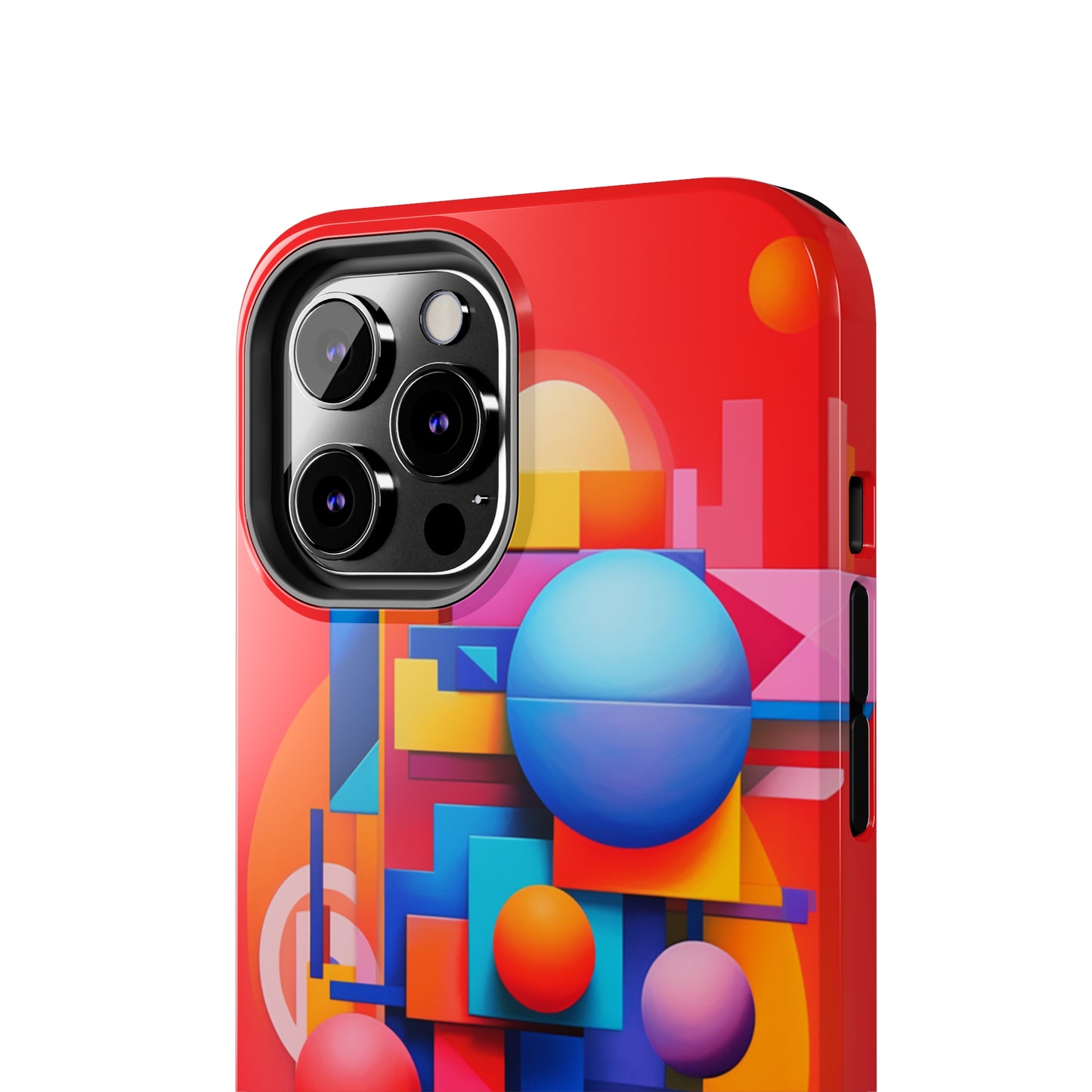 The "Geometric Red Background" Cell Phone Case- Upgrade Your Phone's Aesthetics -Tough Phone Cases