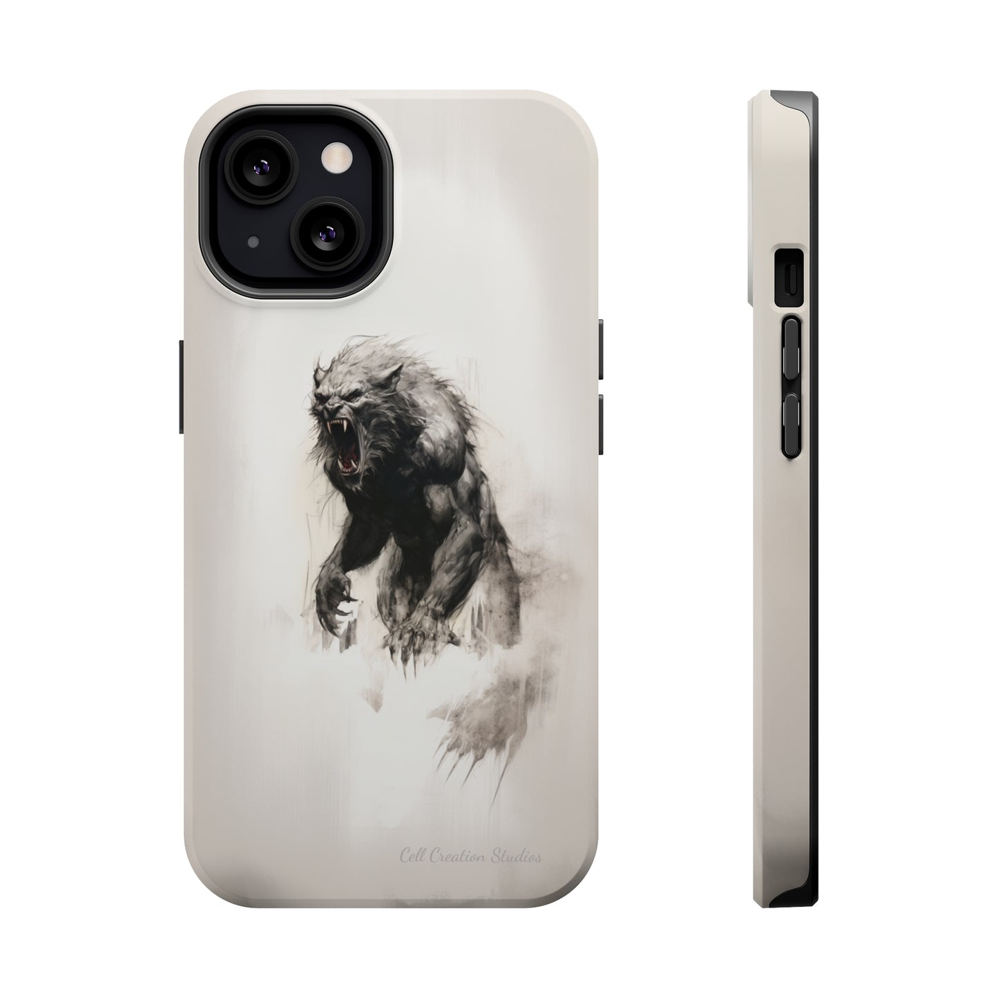 "Moonlit Shadow" Werewolf Sketch Cell Phone Case -MagSafe Tough Cases