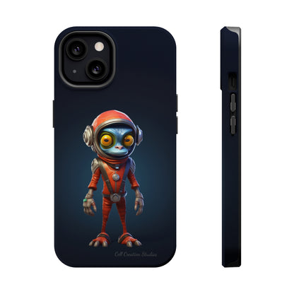 The "AstroGuard" Animated Blue Alien Astronaut Phone Case -MagSafe Tough Cases