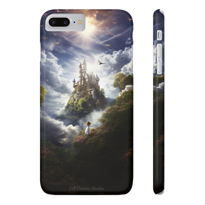 Introducing the "Enchanted Discovery" Cell Phone Case – Embark on a Journey of Magic with a Girl and a Magical Castle! -Slim Phone Cases