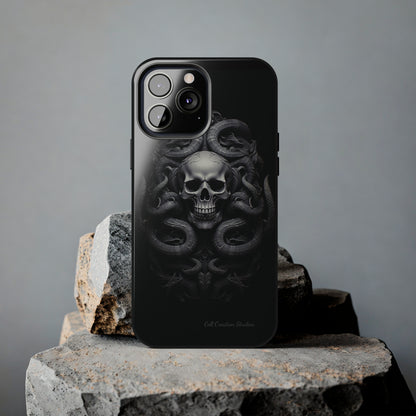 Introducing the "Monochrome Skull and Snakes" Cell Phone Case – A Bold Statement -Tough Phone Cases