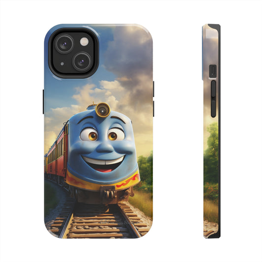 The "Smiling Blue Train" Phone Case -Tough Phone Cases