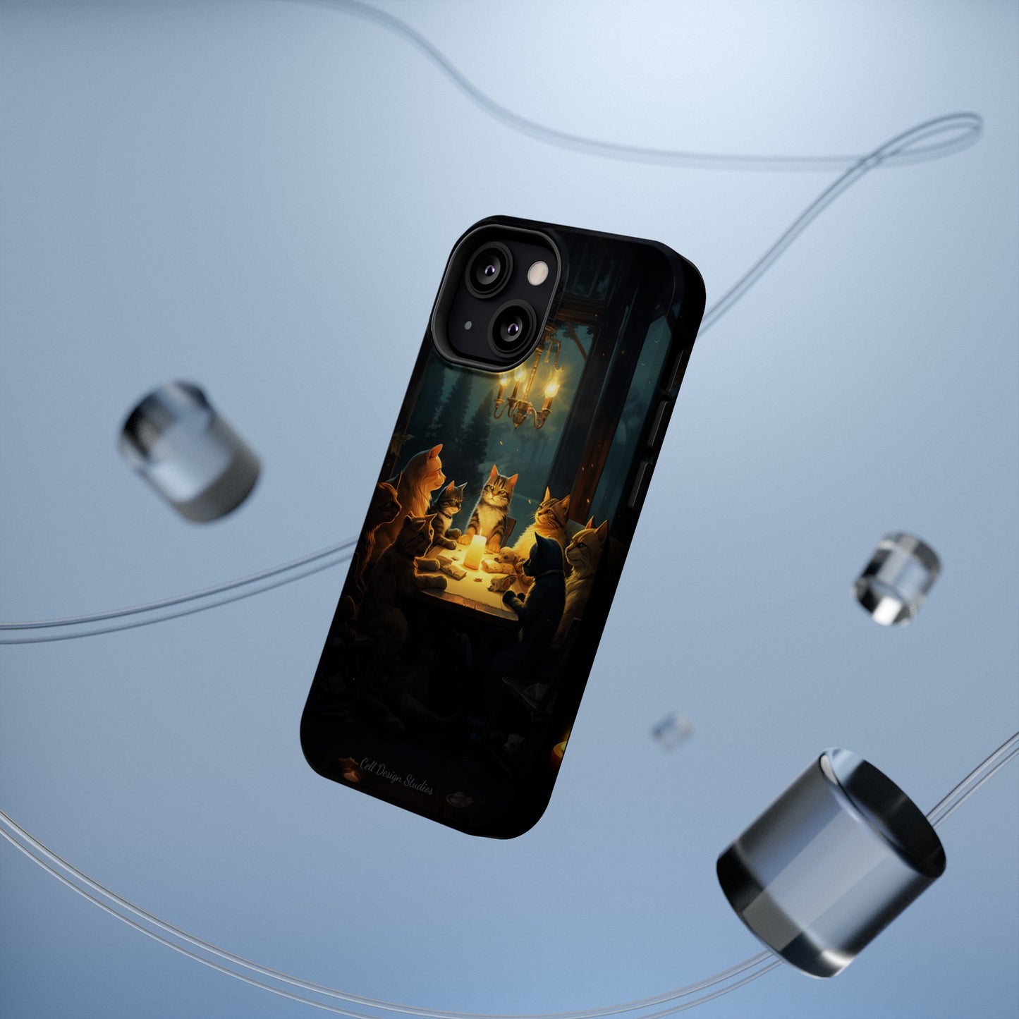 Introducing the "Paws & Whiskers Soirée" Cell Phone Case – A Feast of Friendship Under the Stars! -MagSafe Tough Cases