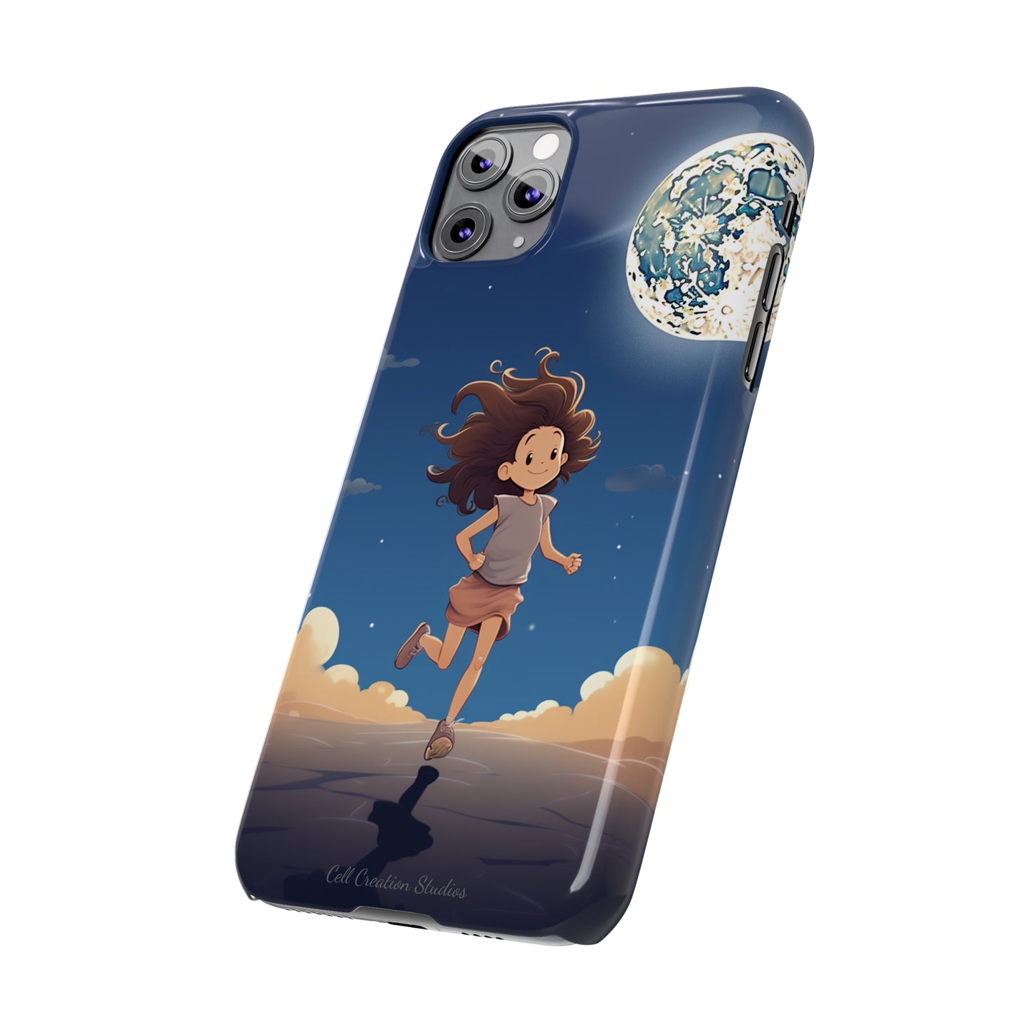 Introducing the "Moonlit Runner" Cell Phone Case – Embrace Adventure with a Captivating Moonlit Design -Slim Phone Cases