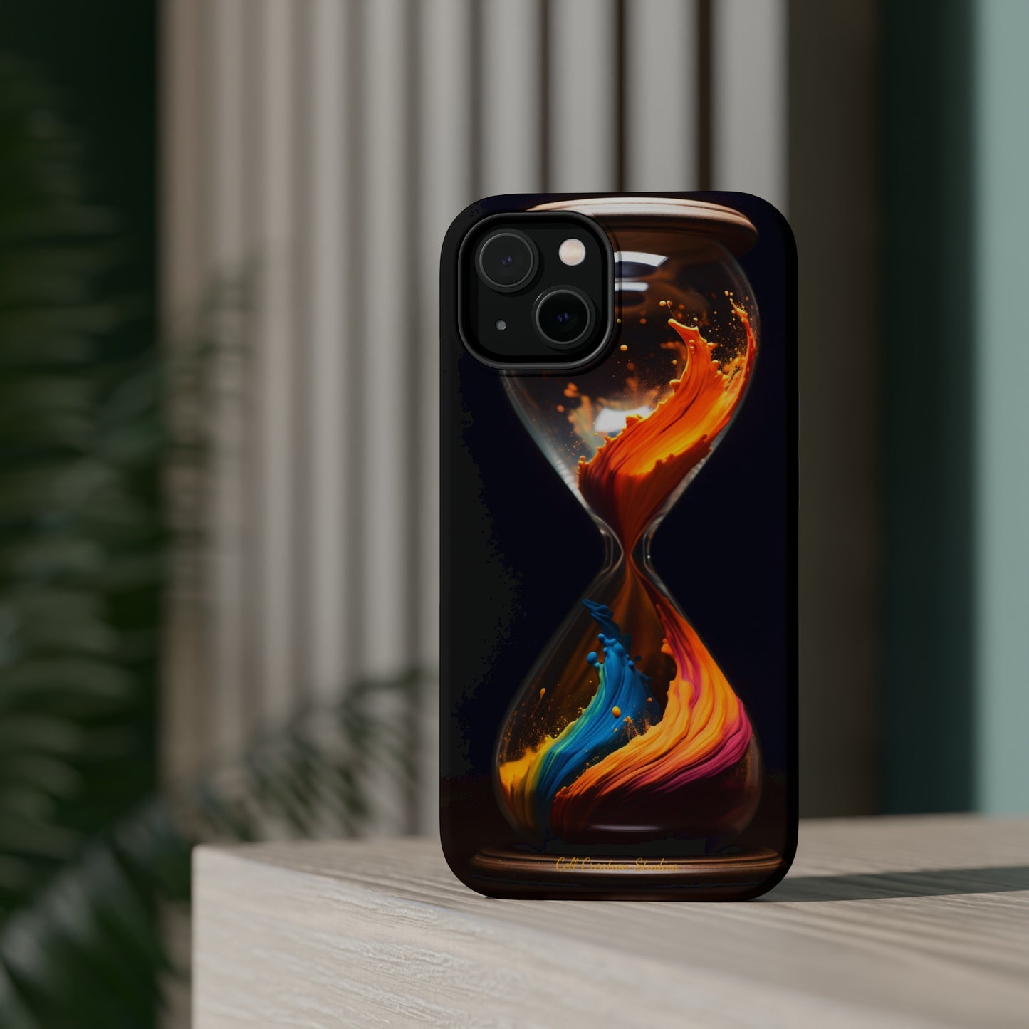 Introducing the "Colorful Sands Hourglass" Cell Phone Case – Embrace Time's Beauty with a Mesmerizing Hourglass Design -MagSafe Tough Cases