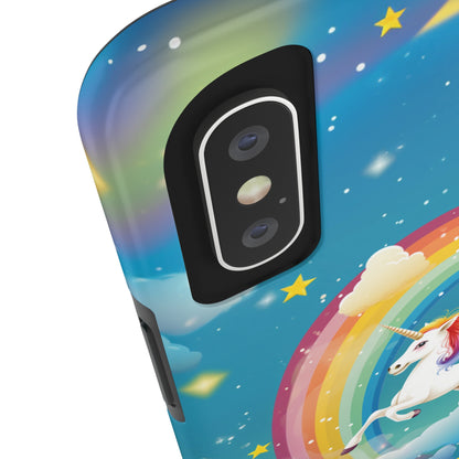 Introducing the "Rainbow Soar" Cell Phone Case – Embark on a Whimsical Journey with a Flying Unicorn -Tough Phone Cases