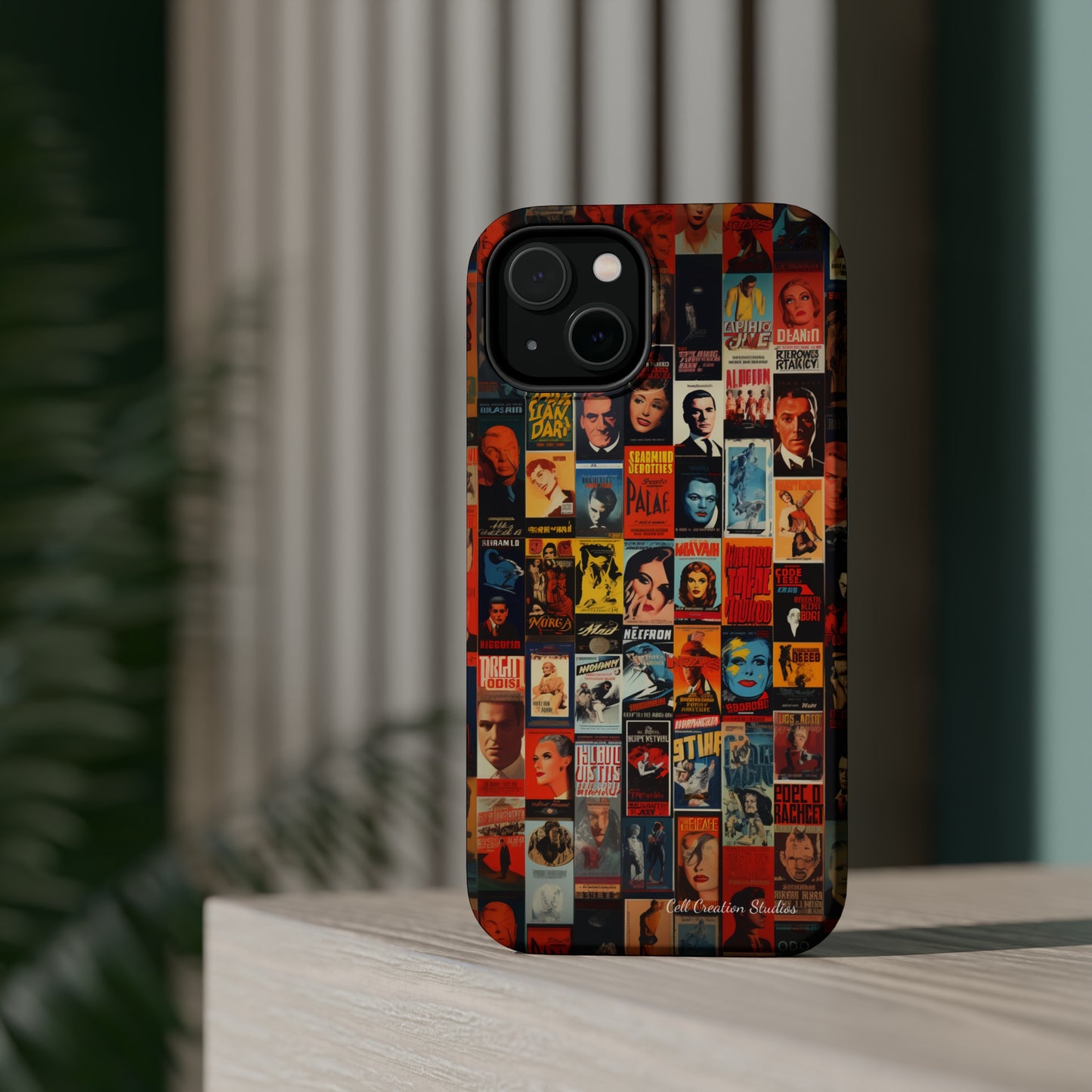 Introducing the "Vintage Movie Poster Collage" Cell Phone Case – Timeless Hollywood Charm -MagSafe Tough Cases