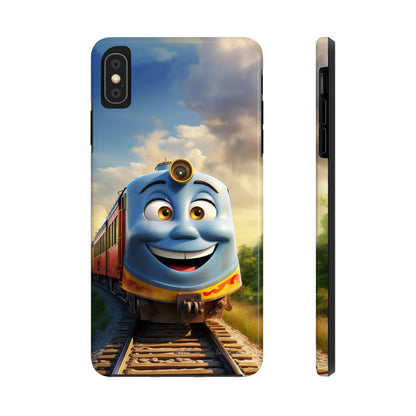 The "Smiling Blue Train" Phone Case -Tough Phone Cases