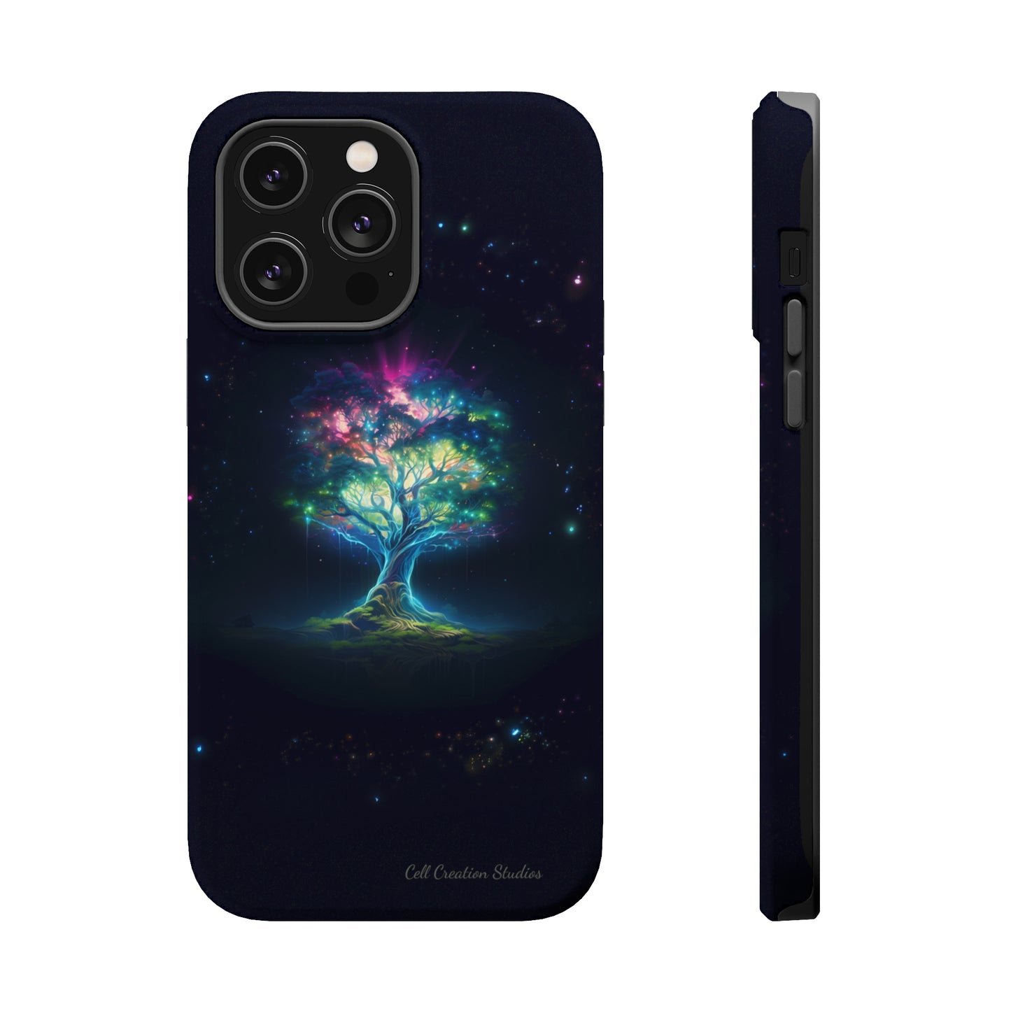 Introducing the "Holographic Tree of Life" Cell Phone Case – A Visionary Blend of Art and Technology -MagSafe Tough Cases