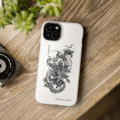 "Samurai and Dragon Sketch" -MagSafe Tough iPhone Cases