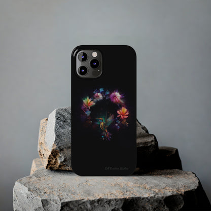 Introducing the "Floral Harmony Hummingbird" Cell Phone Case – Where Elegance Meets Nature -Slim Phone Cases