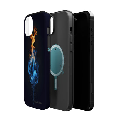 "Elegant Blue and Orange Flame" Phone Case: Ignite Your Style -MagSafe Tough Cases