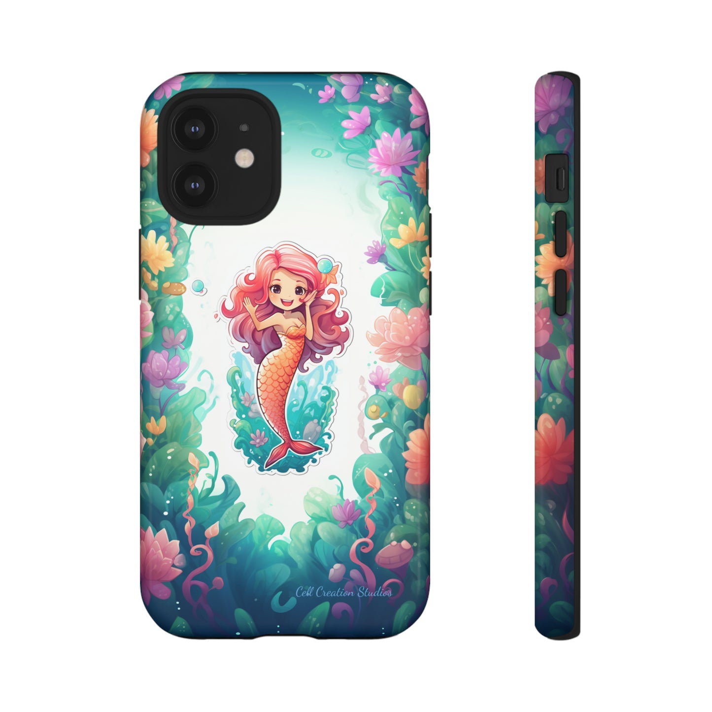 "Pink Seaflower Mermaid" -Tough iPhone Cases