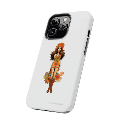 Introducing the "Groovy Hippie Chick" Cell Phone Case – Peace, Love, and Retro Style -Tough Phone Cases