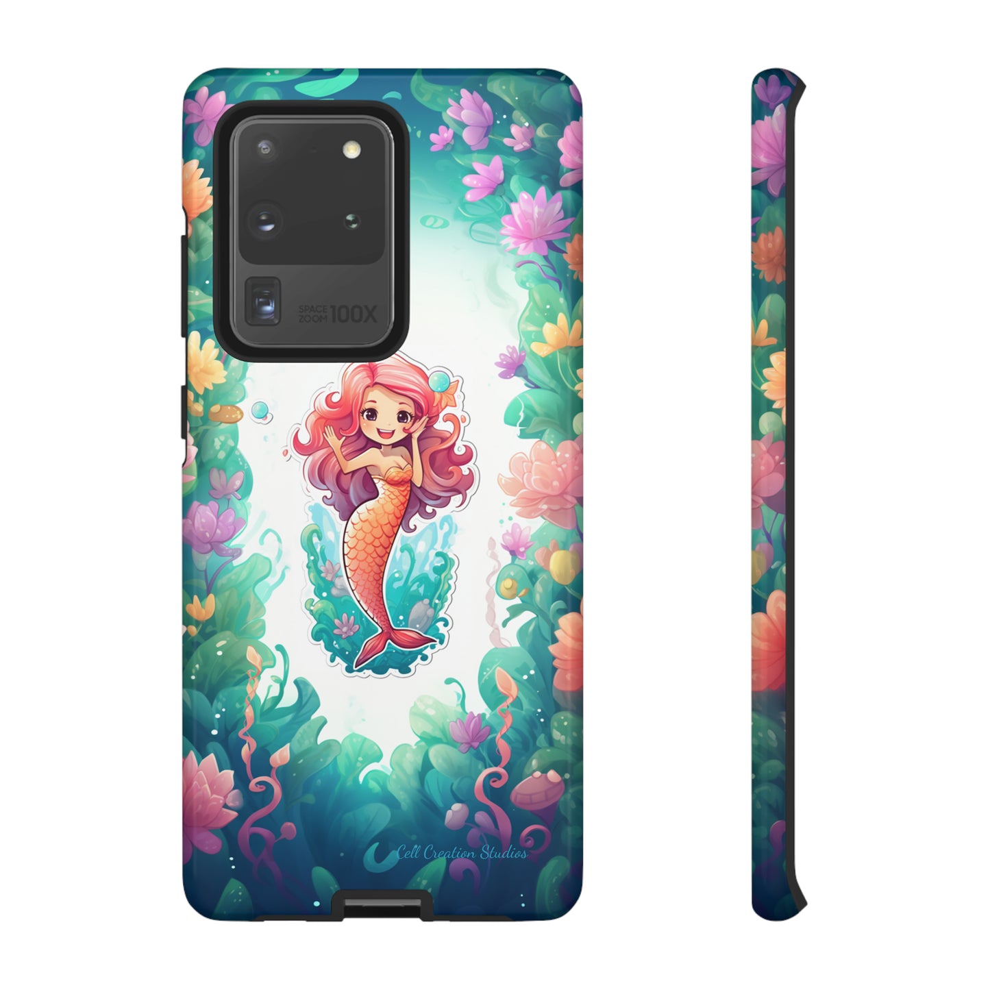 "Pink Seaflower Mermaid" -Tough Samsung Phone Cases