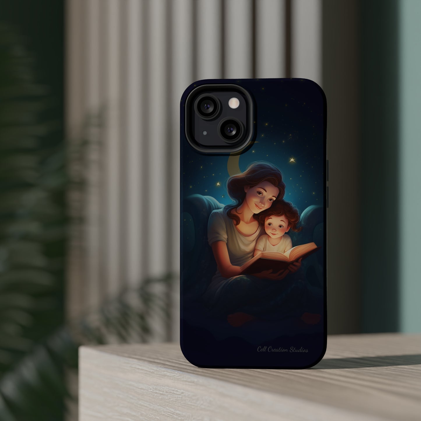 Introducing the "Bedtime Story Bliss" Cell Phone Case – Cherish Heartwarming Moments with Every Glance -MagSafe Tough Cases