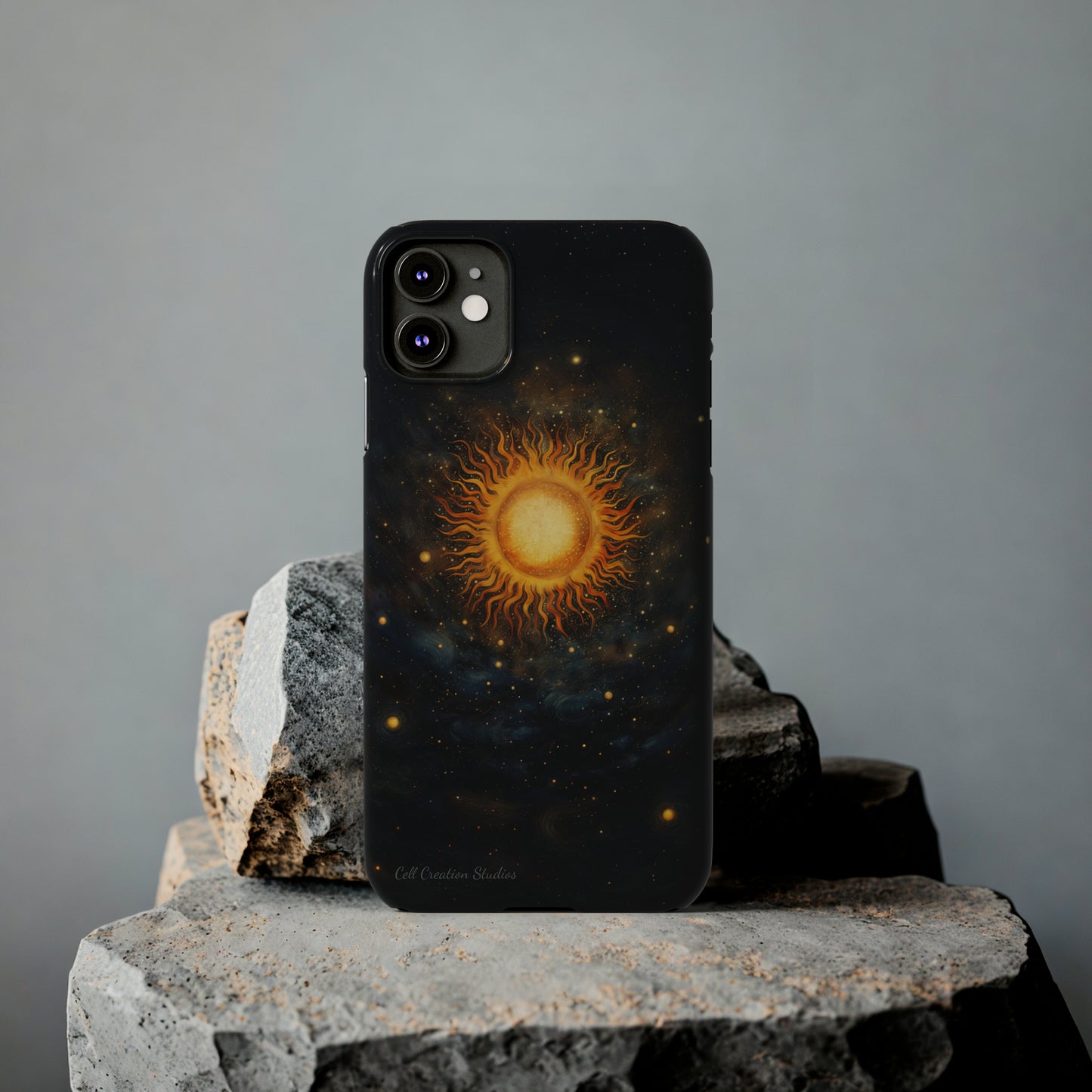 Introducing the "Celestial Sun and Stars" Cell Phone Case – Carry the Cosmos with You -Slim Phone Cases