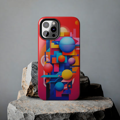 The "Geometric Red Background" Cell Phone Case- Upgrade Your Phone's Aesthetics -Tough Phone Cases