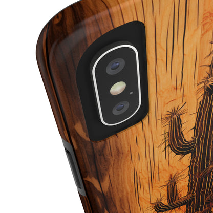 "Cactus Burnt Wood" Phone Case -Tough Phone Cases