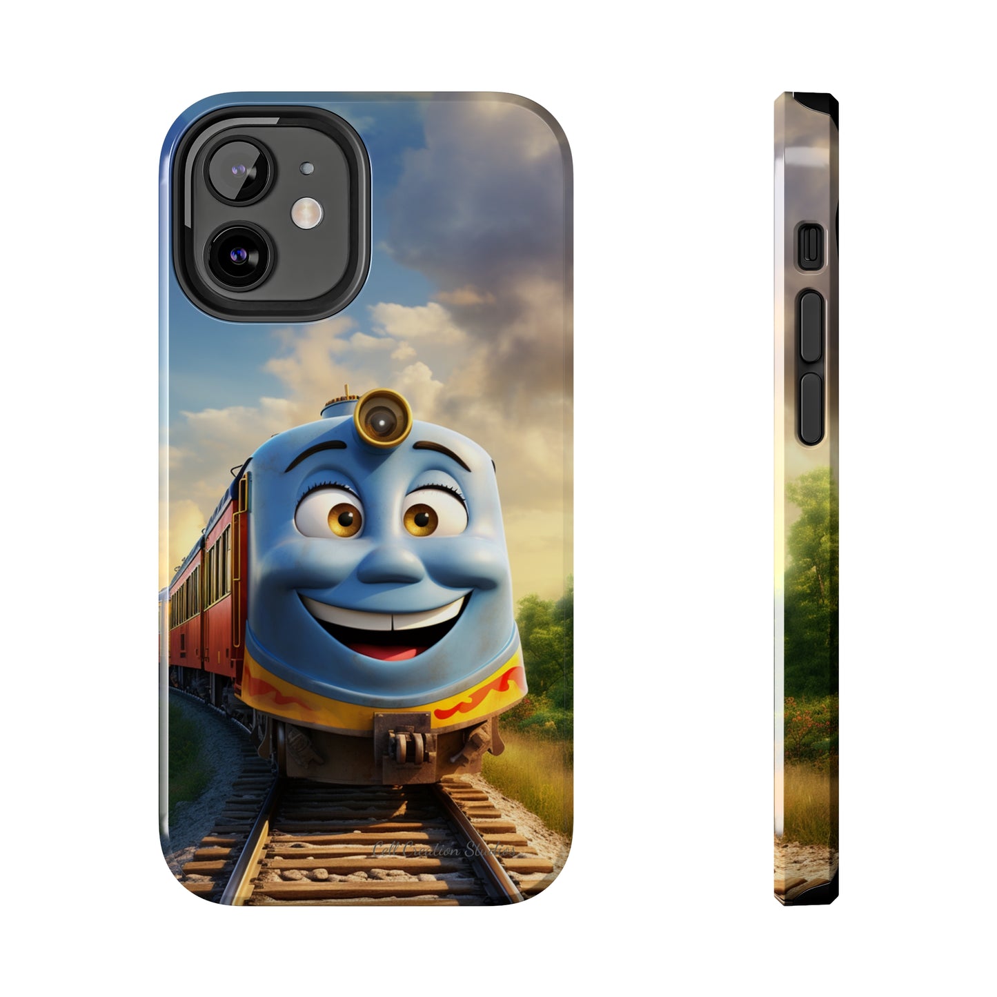 The "Smiling Blue Train" Phone Case -Tough Phone Cases