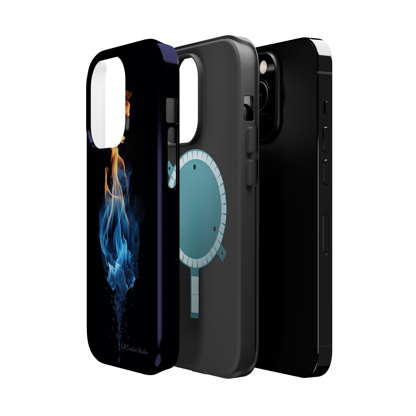 "Elegant Blue and Orange Flame" Phone Case: Ignite Your Style -MagSafe Tough Cases