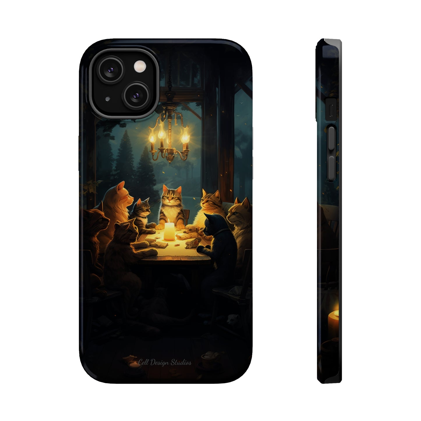 Introducing the "Paws & Whiskers Soirée" Cell Phone Case – A Feast of Friendship Under the Stars! -MagSafe Tough Cases