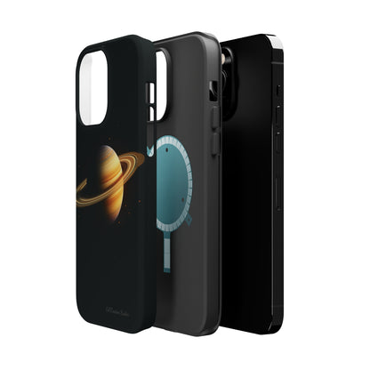 Introducing the "Saturn's Elegance" Cell Phone Case – A Cosmic Masterpiece -MagSafe Tough Cases