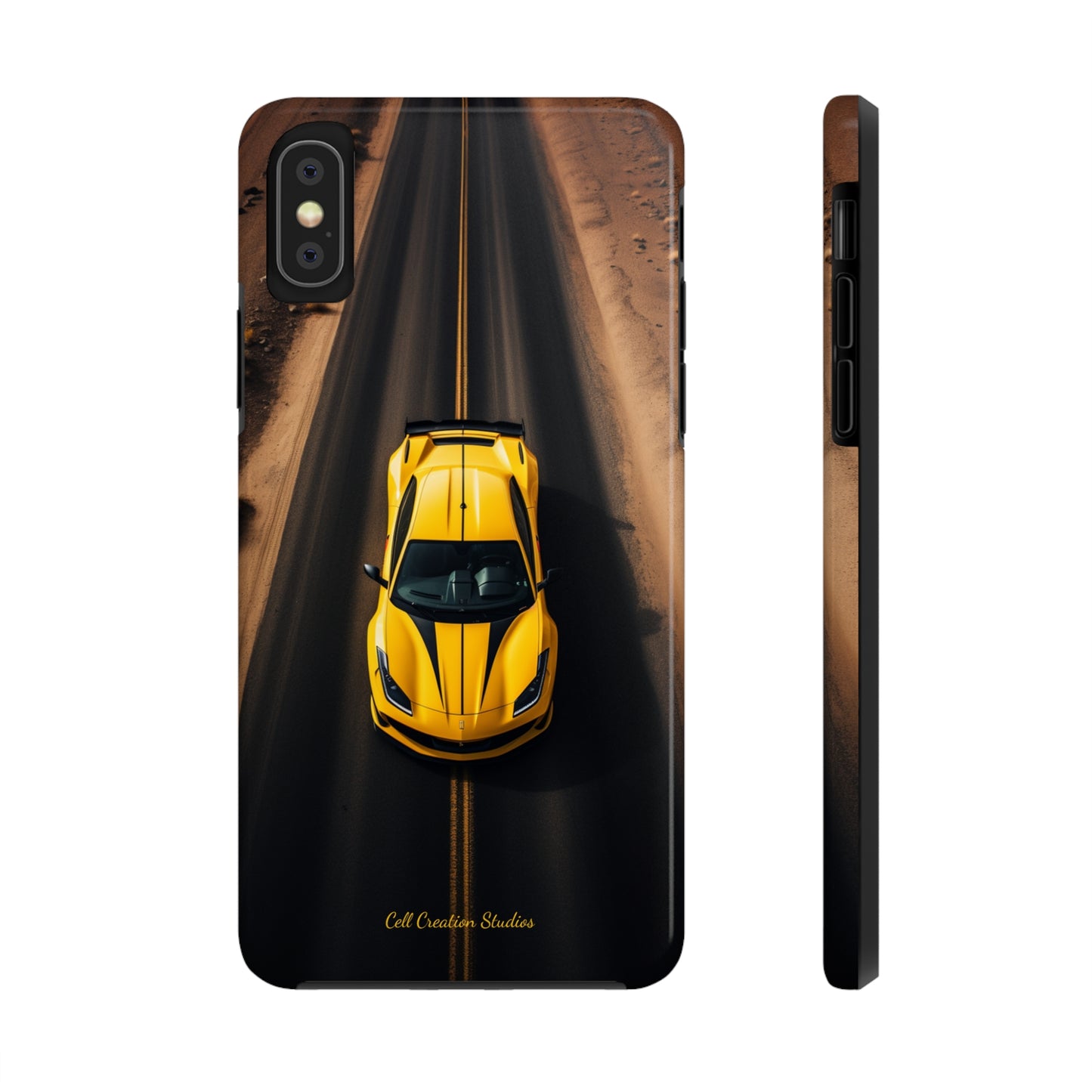 Introducing the "Desert Speedster" Cell Phone Case – Feel the Thrill of a Ferrari Racing through the Desert! -Tough Phone Cases