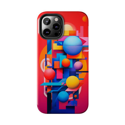 The "Geometric Red Background" Cell Phone Case- Upgrade Your Phone's Aesthetics -Tough Phone Cases