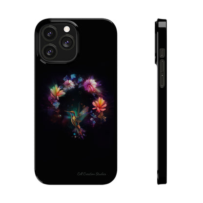 Introducing the "Floral Harmony Hummingbird" Cell Phone Case – Where Elegance Meets Nature -Slim Phone Cases