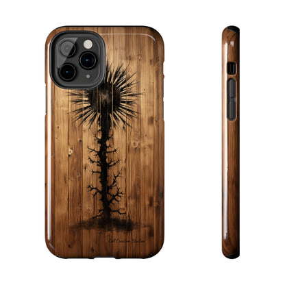 "Desert Plant on Wood Themed Phone Case: Embrace Nature's Beauty"-Tough Phone Cases