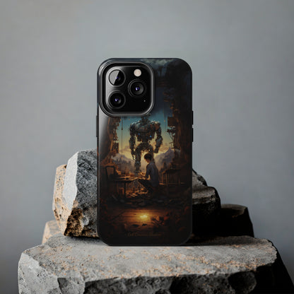 Introducing the "Mechanical Bond" Cell Phone Case – Witness a Captivating Moment of Giant Robot and Boy -Tough Phone Cases