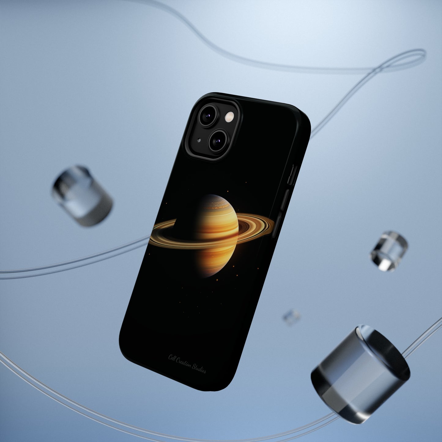 Introducing the "Saturn's Elegance" Cell Phone Case – A Cosmic Masterpiece -MagSafe Tough Cases