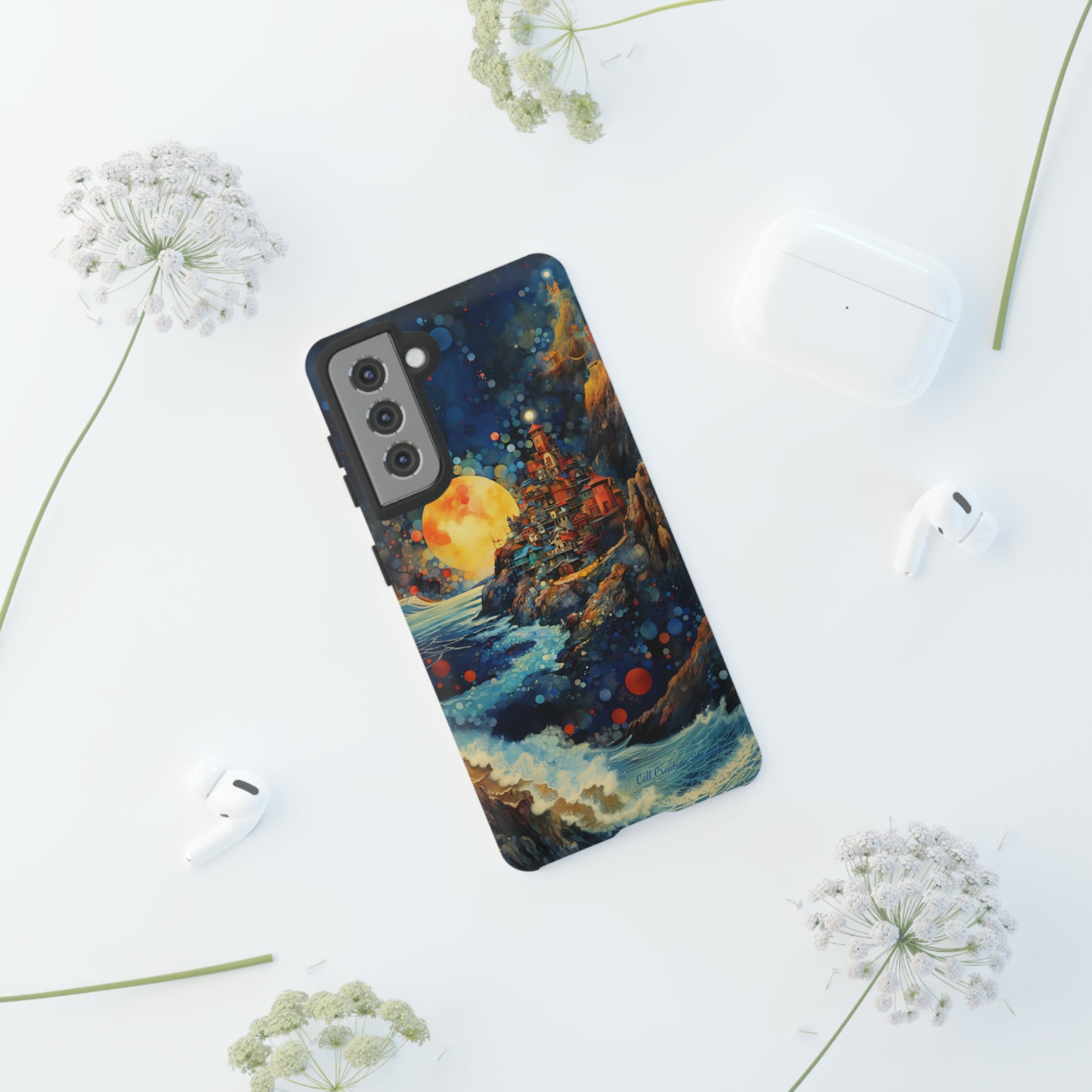 "Moonlit Coastal Vista" -Tough Samsung Phone Cases