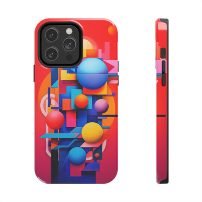 The "Geometric Red Background" Cell Phone Case- Upgrade Your Phone's Aesthetics -Tough Phone Cases