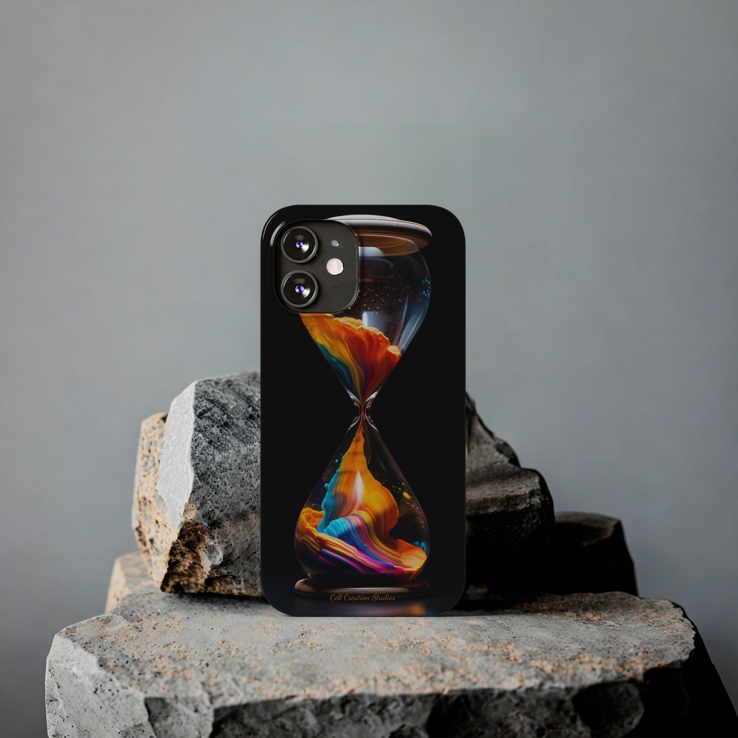 Introducing the "Vibrant Sands of Time" Cell Phone Case – Embrace the Beauty of Colorful Hourglass Design -Tough Cases