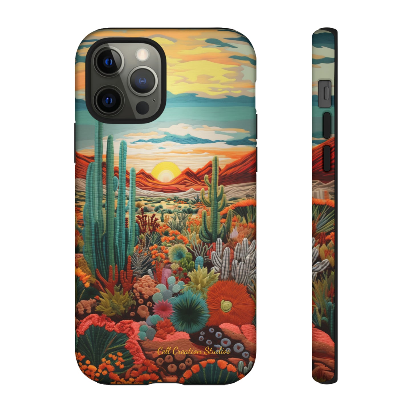 "Desert Bloom Embroidery" -Tough iPhone Cases