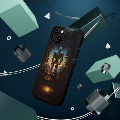 Introducing the "Mechanical Bond" Cell Phone Case – Witness a Captivating Moment of Giant Robot and Boy -MagSafe Tough Cases