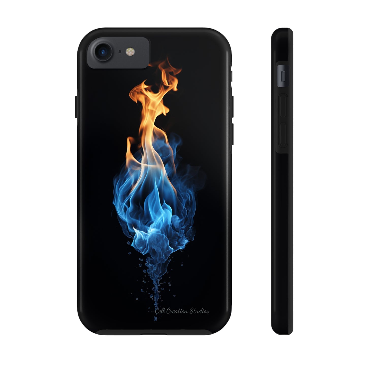 "Elegant Blue and Orange Flame" Phone Case: Ignite Your Style -Tough Phone Cases