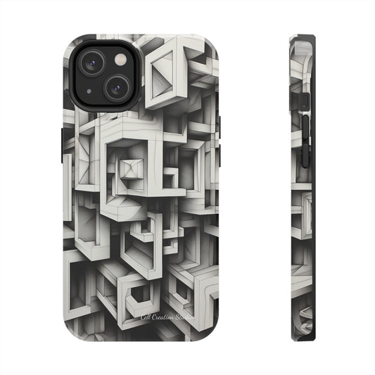 The "Geometric Right Angles" Cell Phone Case -Experience Sleek Simplicity-Tough Phone Cases