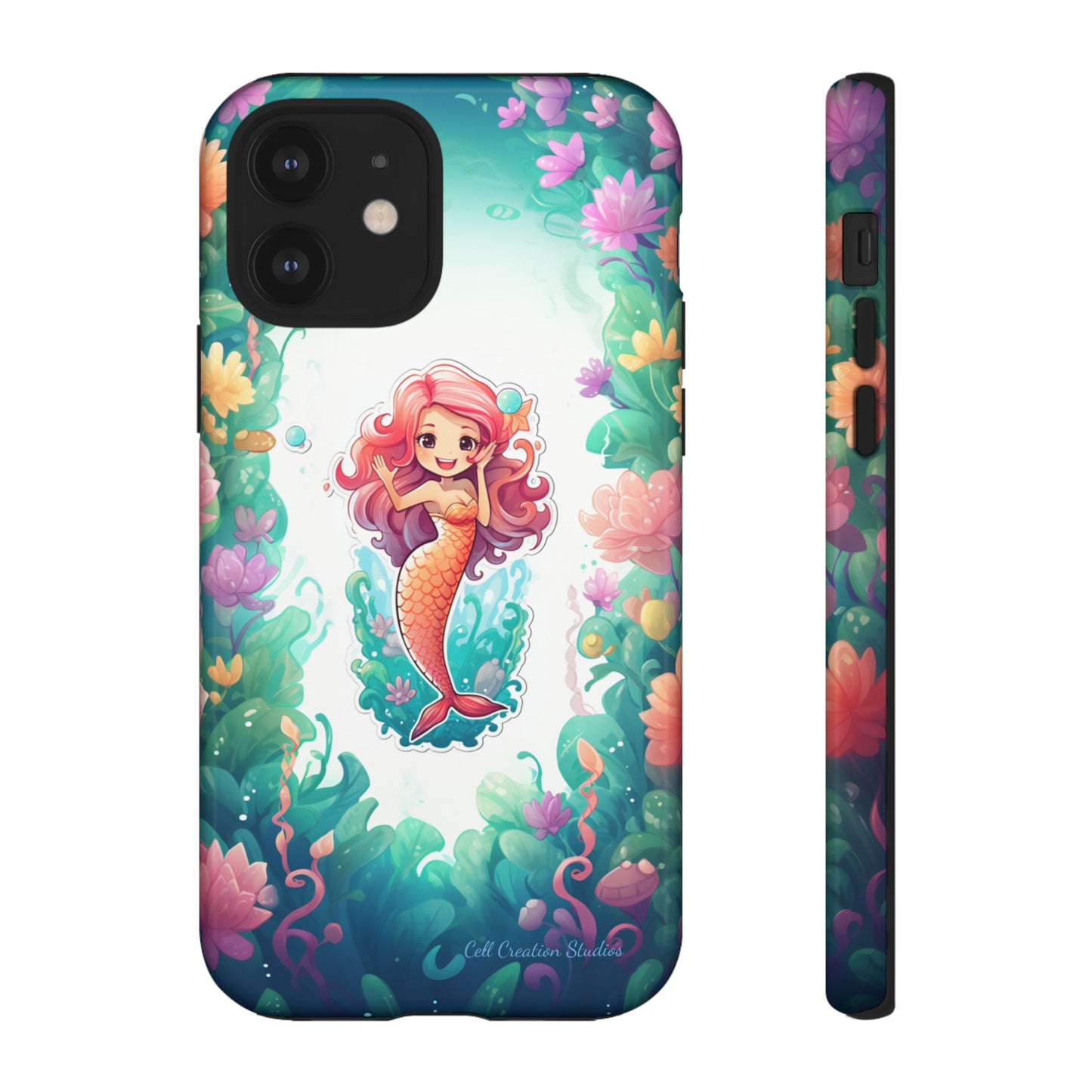 "Pink Seaflower Mermaid" -Tough iPhone Cases