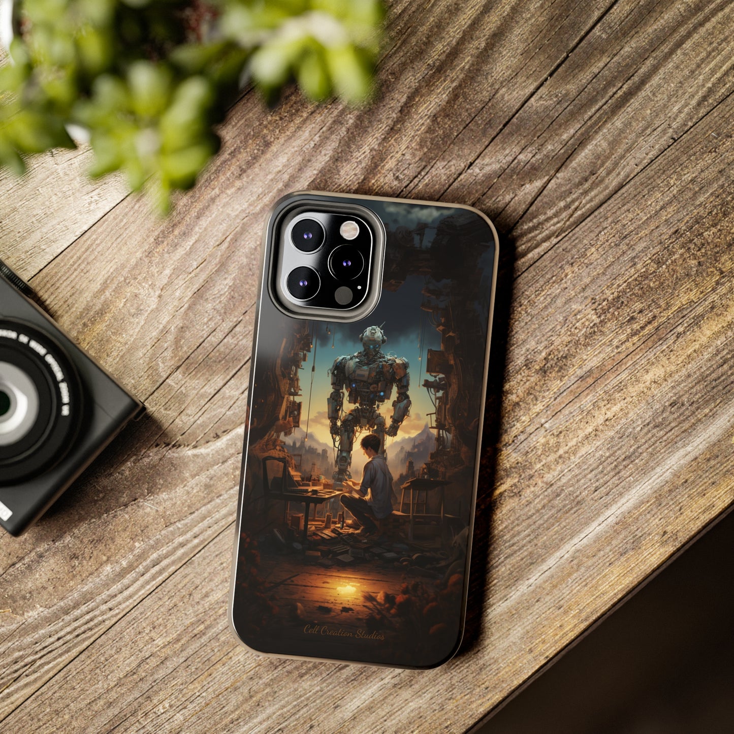 Introducing the "Mechanical Bond" Cell Phone Case – Witness a Captivating Moment of Giant Robot and Boy -Tough Phone Cases