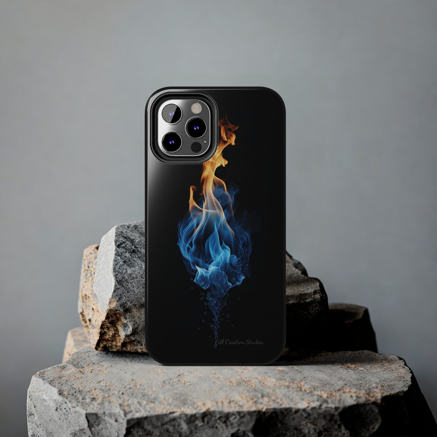 "Elegant Blue and Orange Flame" Phone Case: Ignite Your Style -Tough Phone Cases